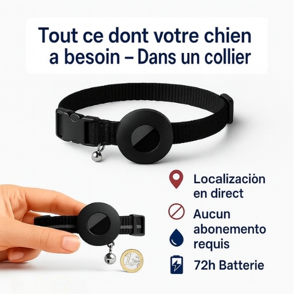4 Collier GPS pour chien : traceur sécurisé pour chiens avec suivi en direct