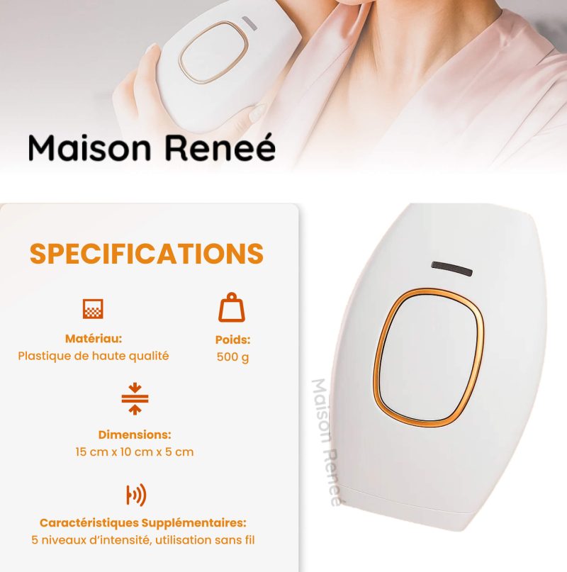Épilateur Laser Permanent à Lumière Pulsée (IPL) Pour épilation Définitive Indolore - Neuf, 4 Réglages