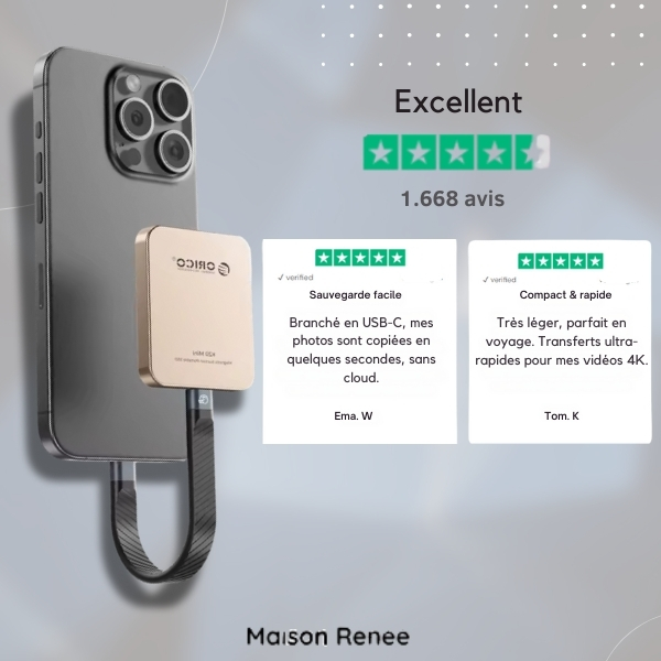SSD externe pour smartphones – Sauvegarde de photos & vidéos avec USB-C