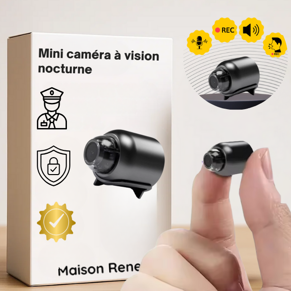 24 Mini caméra à vision nocturne – Caméra de sécurité WiFi sans fil pour intérieur