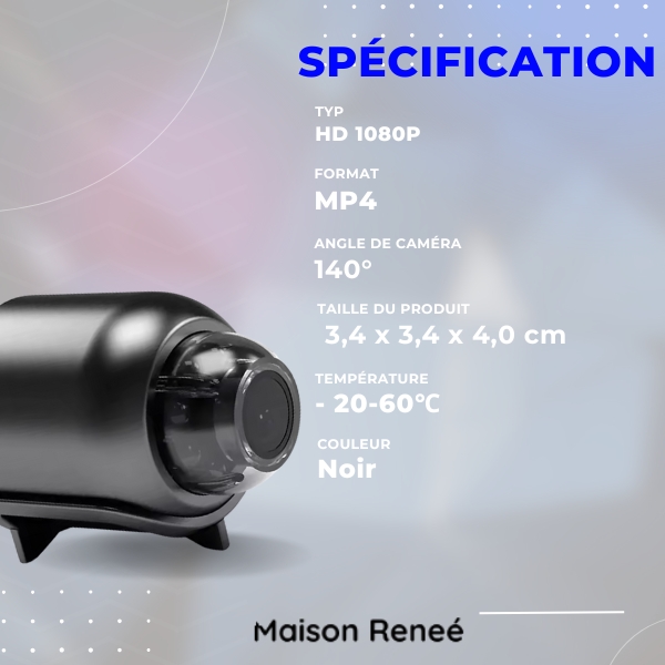 25 Mini caméra à vision nocturne – Caméra de sécurité WiFi sans fil pour intérieur