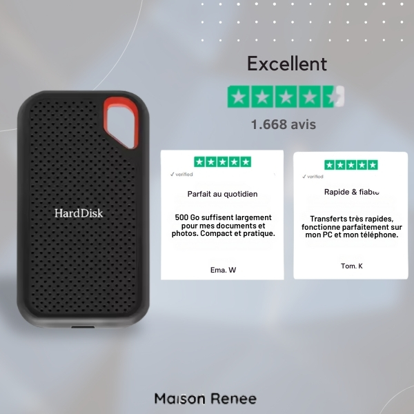 4 SSD portable 500 Go – Disque SSD externe pour un usage quotidien