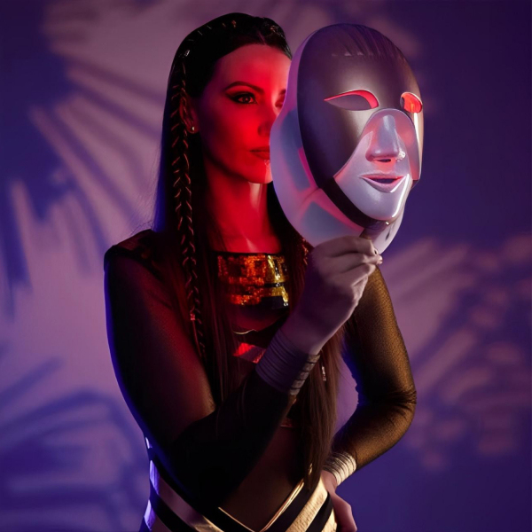 Masque visage électrique LED avec lumière rouge, soin lumineux visage anti-âge efficace